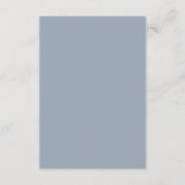 Stilvolle, blaue Hochzeit Begleitkarte (Rückseite)