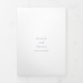 Stilvolle, blaue Hochzeit Dreifach Gefaltete Einladung (Cover)