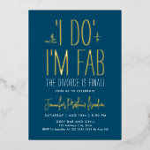 Stilvolle Blaue Scheidung Break up Free Party Fabu Folieneinladung (Vorderseite)