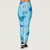 Stilvolle blaue Schmetterlingsdrucke Leggings - ko (Rückseite)