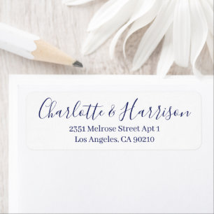 Stilvolle blaue Schrift Moderne elegante Hochzeit