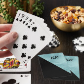 Stilvolle, blaue Schwarz-Monogramm Spielkarten (In Situ)