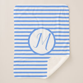 Stilvolle blaue Streifen M Monogram-Seitenklemme Sherpadecke