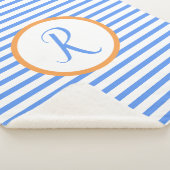 Stilvolle blaue Streifen R Monogram-Gewindesteigun Sherpadecke (3/4)