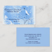 Stilvolle Blaue und Weiß blüht Geschäfts-Karte Visitenkarte (Vorne/Hinten)