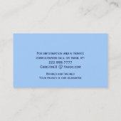 Stilvolle Blaue und Weiß blüht Geschäfts-Karte Visitenkarte (Rückseite)