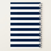 Stilvolle blaue und weiße Streifen Notizblock (Rückseite)