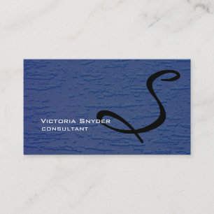 Stilvolle blaue Wandtextur-Monogramm professionell Visitenkarte