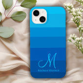 Stilvolle Blauer Farbblock Monogramm Case-Mate iPhone Hülle