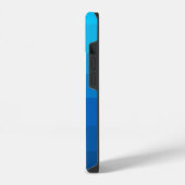 Stilvolle Blauer Farbblock Monogramm iPhone Hülle (Linke Seite)