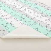 Stilvolle Blauer Fisch-Muster Sea Theme Throw Blan Sherpadecke (3/4)