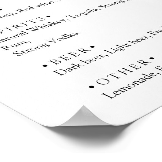 Stilvolle Blauschmetterlinge Hochzeit Drinks Menü  Poster (Ecke)