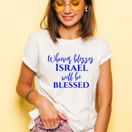 Stilvolle Bless Israel Christliche Schrift T-Shirt