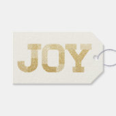 Stilvolle Block Schriftart Gold Glitzer Joy Modern Geschenkanhänger (Vorderseite (Horizontal))