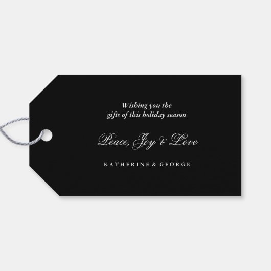 Stilvolle Block Schriftart Gold Glitzer Joy Modern Geschenkanhänger (Rückseite Horizontal)