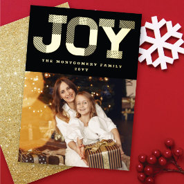 Stilvolle Block Schriftart Joy Modernes Minimalist Folien Feiertagskarte