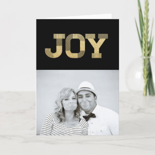 Stilvolle Blockschrift Gold Glitter Freude Moderne Feiertagskarte