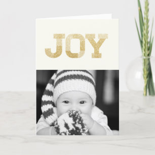 Stilvolle Blockschrift Gold Glitter Freude Moderne Feiertagskarte