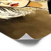 Stilvolle Blonde Portrait Illustration Poster (Ecke)