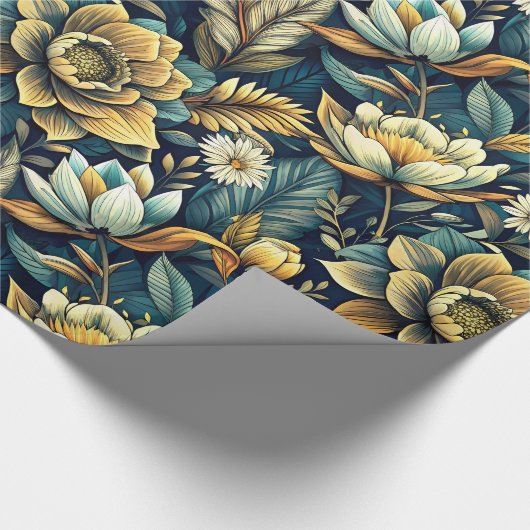 Stilvolle Blooms Geschenkpapier (Ecke)