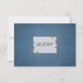 Stilvolle Blue and Silver RSVP Cards Karte (Rückseite)