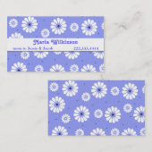 Stilvolle Blue and White Daisy Mommy Card Telefonnummerkarte (Vorne/Hinten)