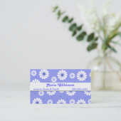 Stilvolle Blue and White Daisy Mommy Card Telefonnummerkarte (Stehend Vorderseite)