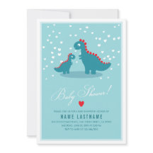 Stilvolle Blue Aquamarin Dinosaur Baby Dusche Einl