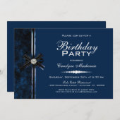Stilvolle Blue Birthday Party Einladung (Vorne/Hinten)