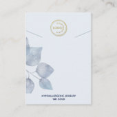 Stilvolle Blue Botanical Necklace Display Visitenkarte (Vorderseite)