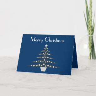 Stilvolle Blue Christmas Tree Grußkarte Feiertagskarte