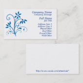 Stilvolle Blue Floral Business Card Vorlage . Visitenkarte (Vorne/Hinten)