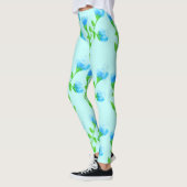 Stilvolle Blue Floral Pants Leggings (Links)