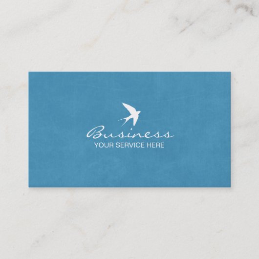 Stilvolle Blue Flying Swallow Business Cards Visitenkarte (Vorderseite)