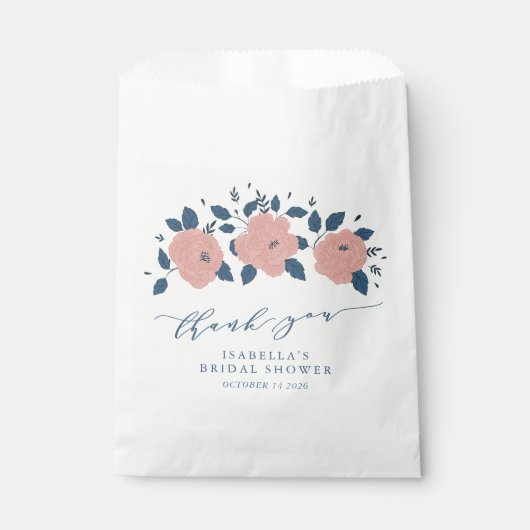 Stilvolle Blue Garden Blume Personalisiert Danke Geschenktütchen (Vorderseite)