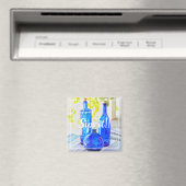 Stilvolle Blue Glass Flaschen Sip it Magnet (In Situ (Geschirrspüler))