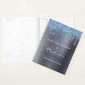 Stilvolle Blue Glitter Drip Silver Ernennung Planer (Anzeige)