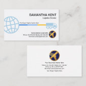 Stilvolle Blue Globe Logistic Route Transport Visitenkarte (Vorne/Hinten)