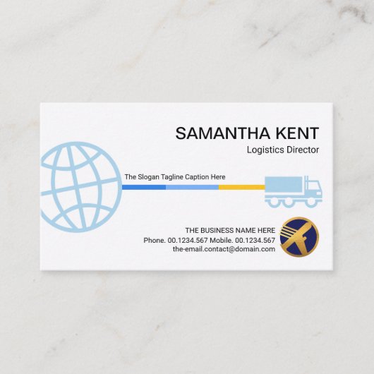Stilvolle Blue Globe Logistic Route Transport Visitenkarte (Vorderseite)