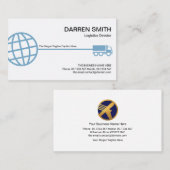 Stilvolle Blue Globe Logistic Transport Route Visitenkarte (Vorne/Hinten)