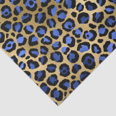 Stilvolle Blue & Gold Foil Leopard Spots Safari Seidenpapier (Detail)