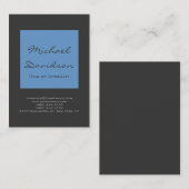 Stilvolle Blue Gray Script Business Card Visitenkarte (Vorne/Hinten)