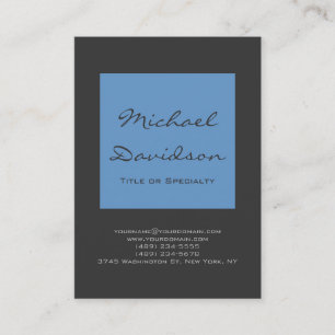 Stilvolle Blue Gray Script Business Card Visitenkarte
