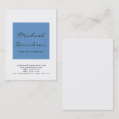 Stilvolle Blue Gray Script White Business Card Visitenkarte (Vorne/Hinten)