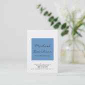 Stilvolle Blue Gray Script White Business Card Visitenkarte (Stehend Vorderseite)