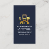 Stilvolle Blue Layers Gold Stripe Fine Dining Visitenkarte (Rückseite)