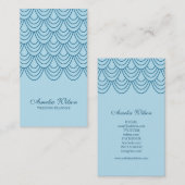 Stilvolle Blue Line Geometric Social Media Visitenkarte (Vorne/Hinten)