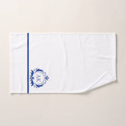 Stilvolle Blue Luxury Frame und Crown Badhandtuch Set (Handtuch)