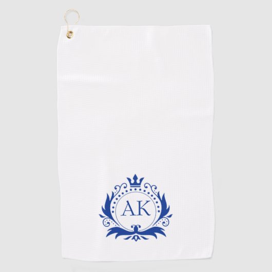 Stilvolle Blue Luxury Frame und Crown Golfhandtuch (Vorderseite)