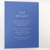Stilvolle Blue Modern Wedding Dreifach Gefaltete Einladung (Innen Erste Seite)